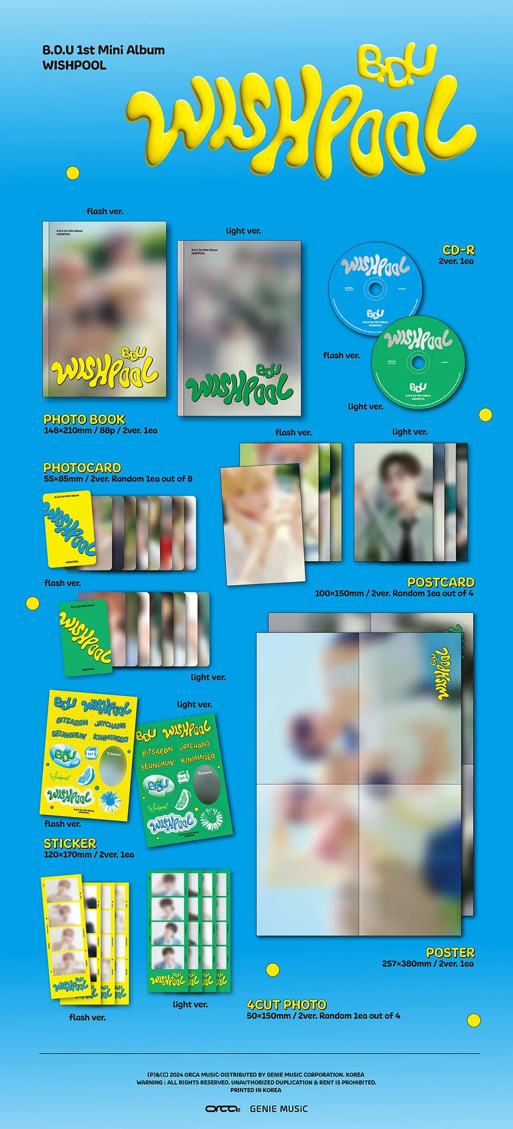 B.D.U. 1st Mini Album - Wishpool Version:2 VERSION SET Package(mâ€™aider Ver