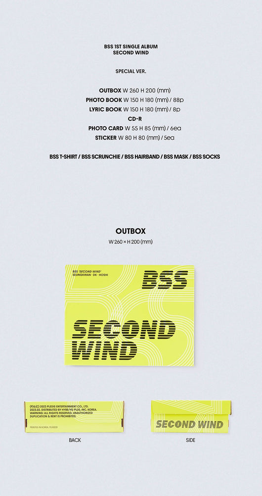 SEVENTEEN BSS - 1st Single Album Second Wind Special Ver 