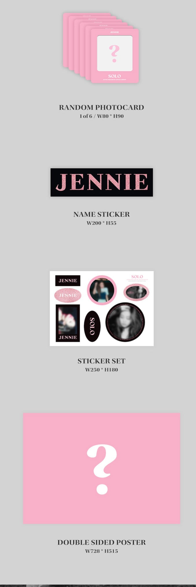 プチギフト BLACKPINK JENNIE SOLO STICKER サノク ステッカー