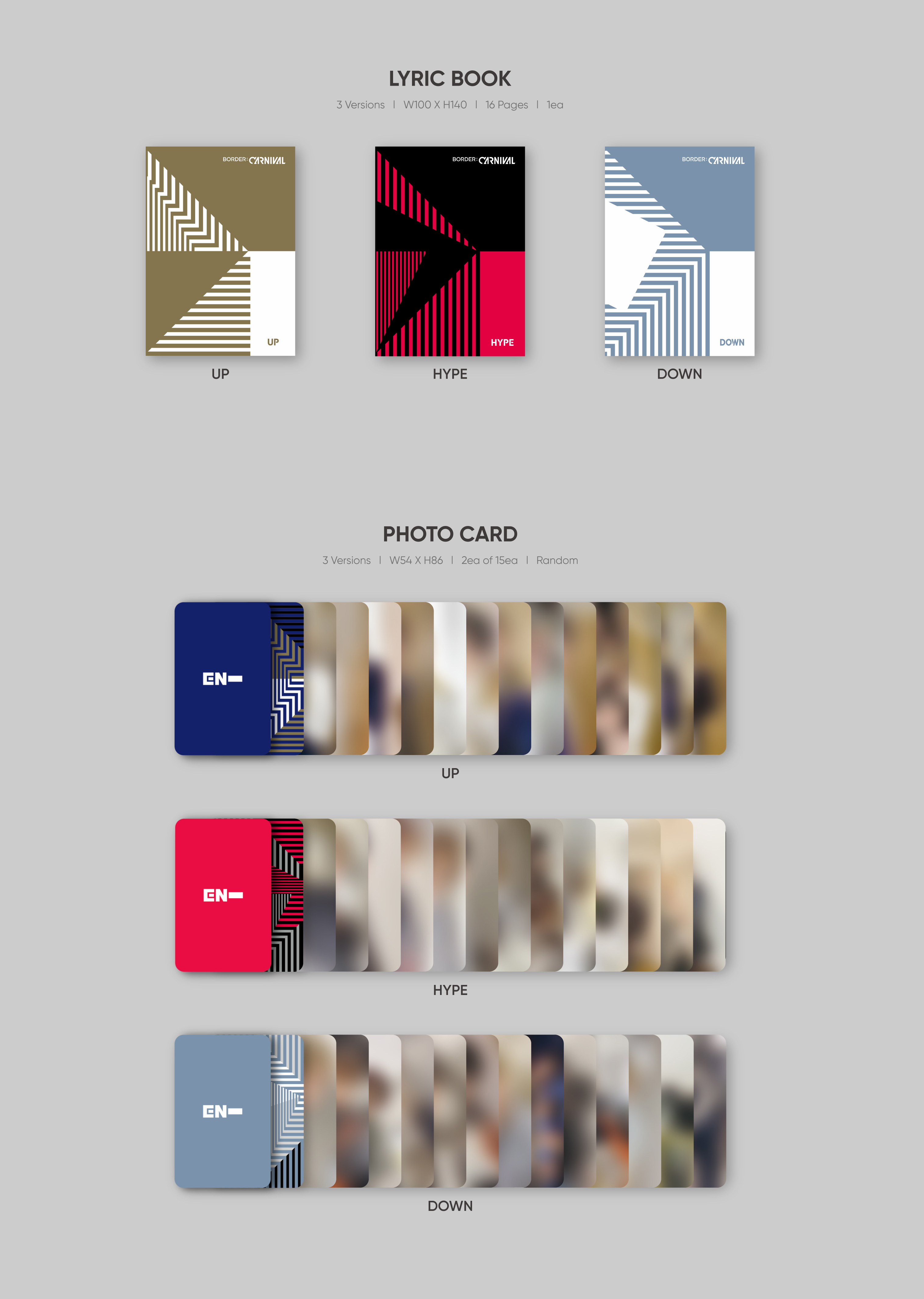 ENHYPEN BORDER : CARNIVAL 2ND MINI ALBUM | 1 Random Mini Paper Stand With  Each Album