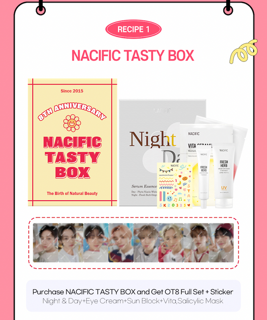 NACIFIC X STRAY KIDS TASTY OT8 Photo cards (8th Anniversary Limited Edition)