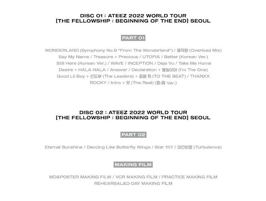ATEEZ 2022 WORLD TOUR THE FELLOWSHIP: BEGINNING OF THE END (SEOUL) Blu ...