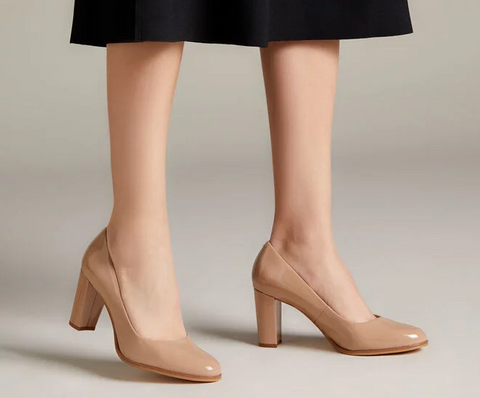 Clarks Kaylin Cara Praline Patent Heels