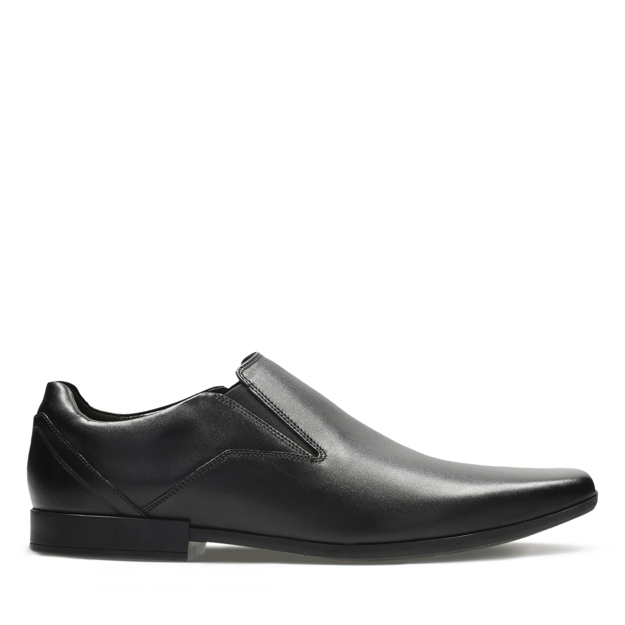 Clarks Glement Slip Black Leather Central Shoes - Limerick City & Kilrush