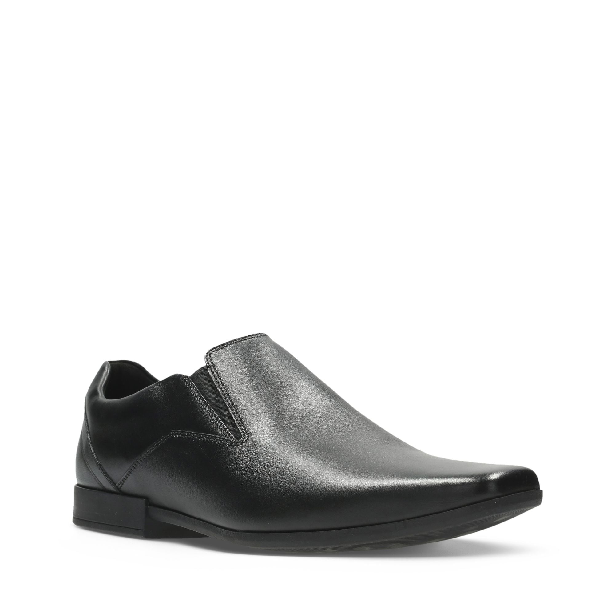 Clarks Glement Slip Black Leather – Central Shoes Limerick City & Kilrush