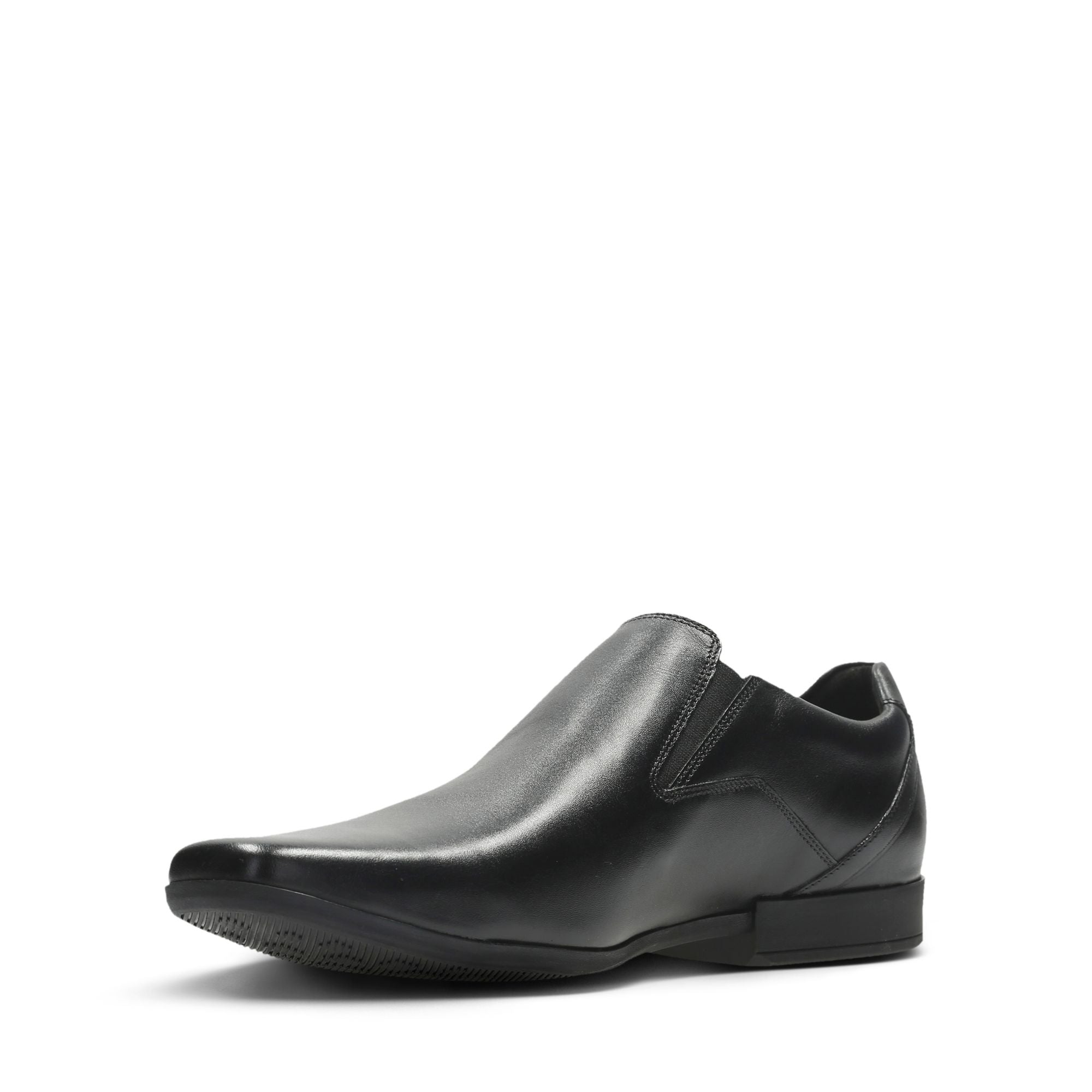 Clarks Glement Slip Black Leather Central Shoes - Limerick City & Kilrush