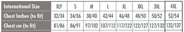 Old Down CC Gilet Size Guide