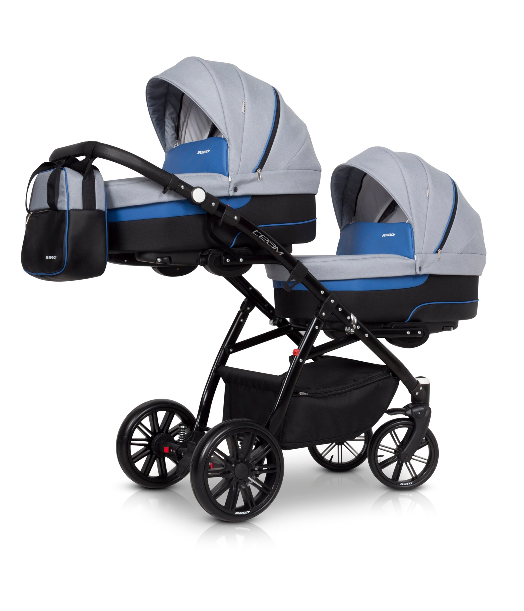 blue pushchairs