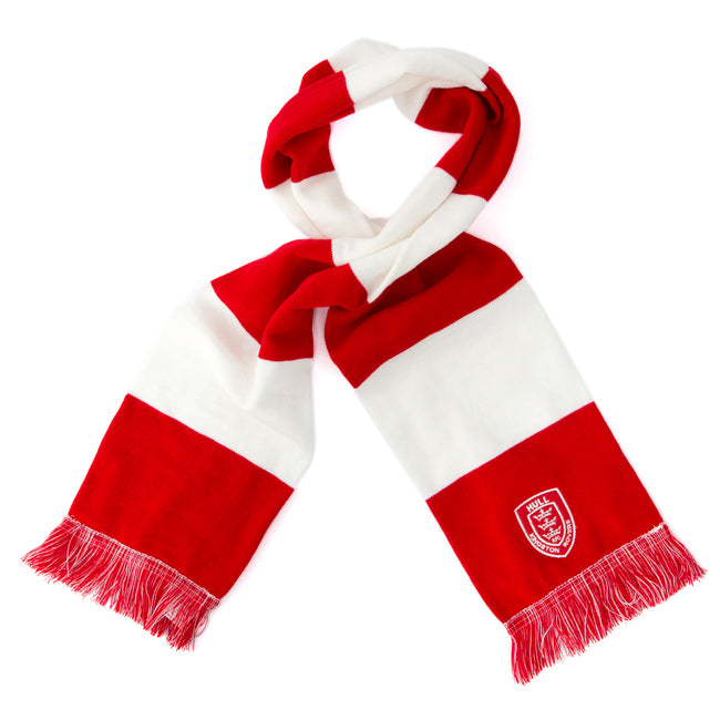 red and white scarf