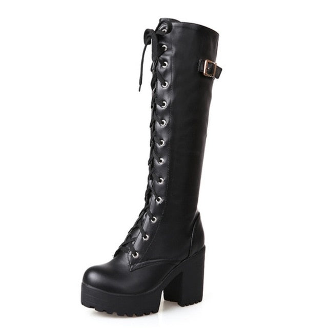 high heel gothic boots