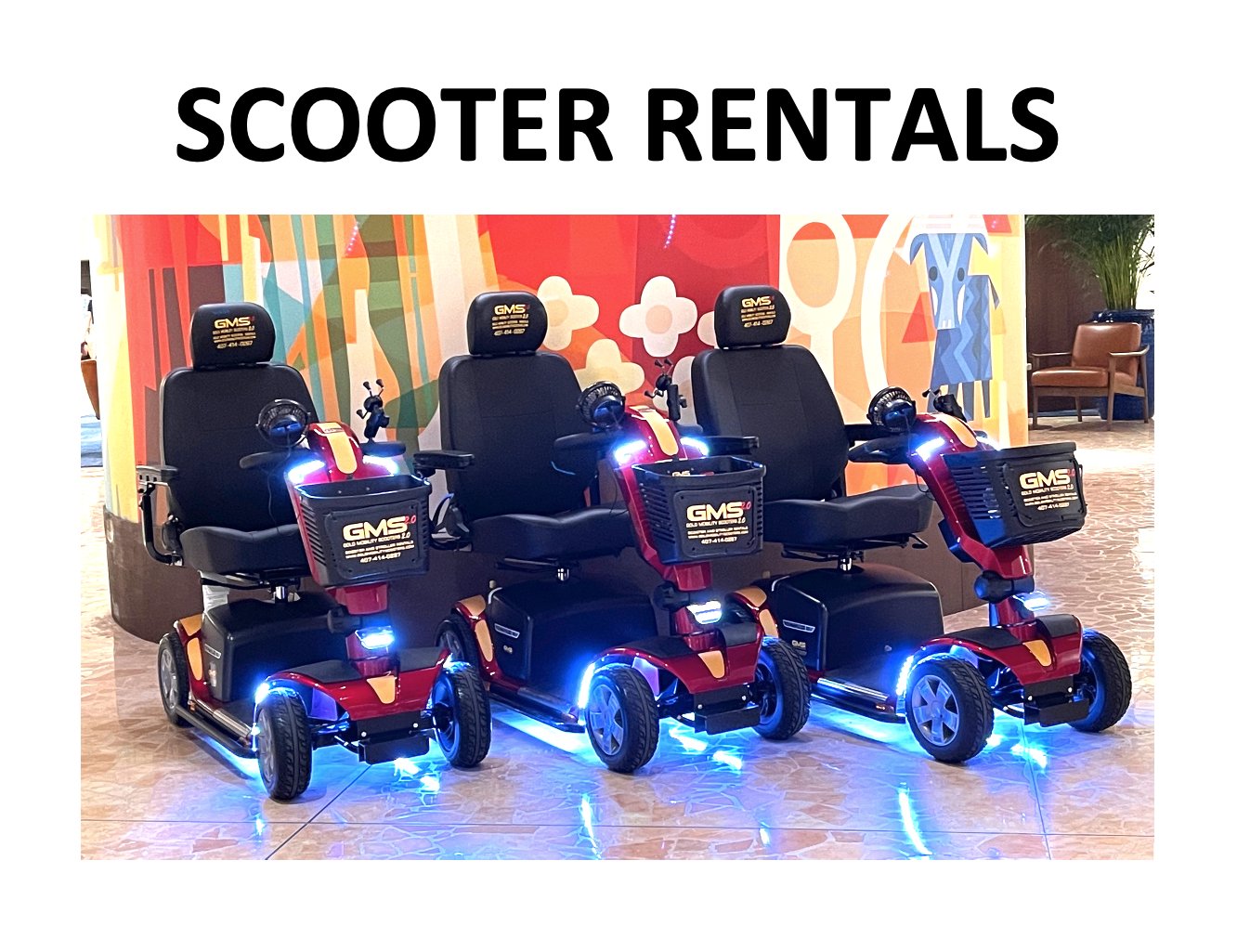 Theme Park Approved Scooter Rentals provided by Gold Mobility