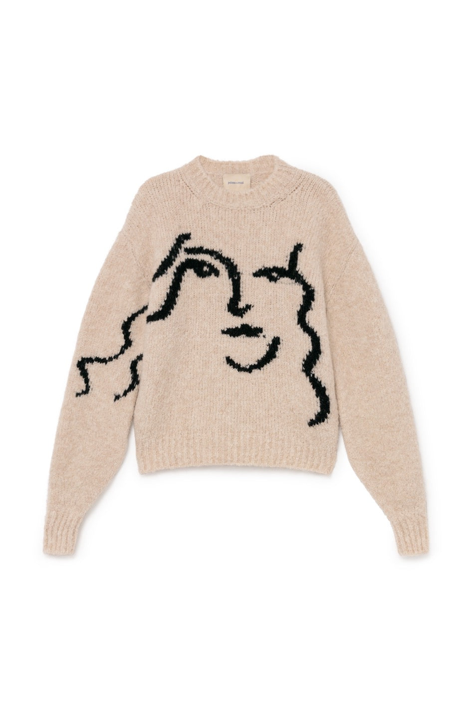 Anita Face Jacquard Face Sweater - Ecru