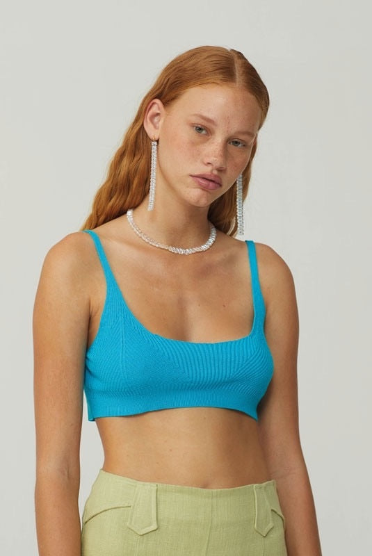 Waloma Bra Top - Cyan Blue