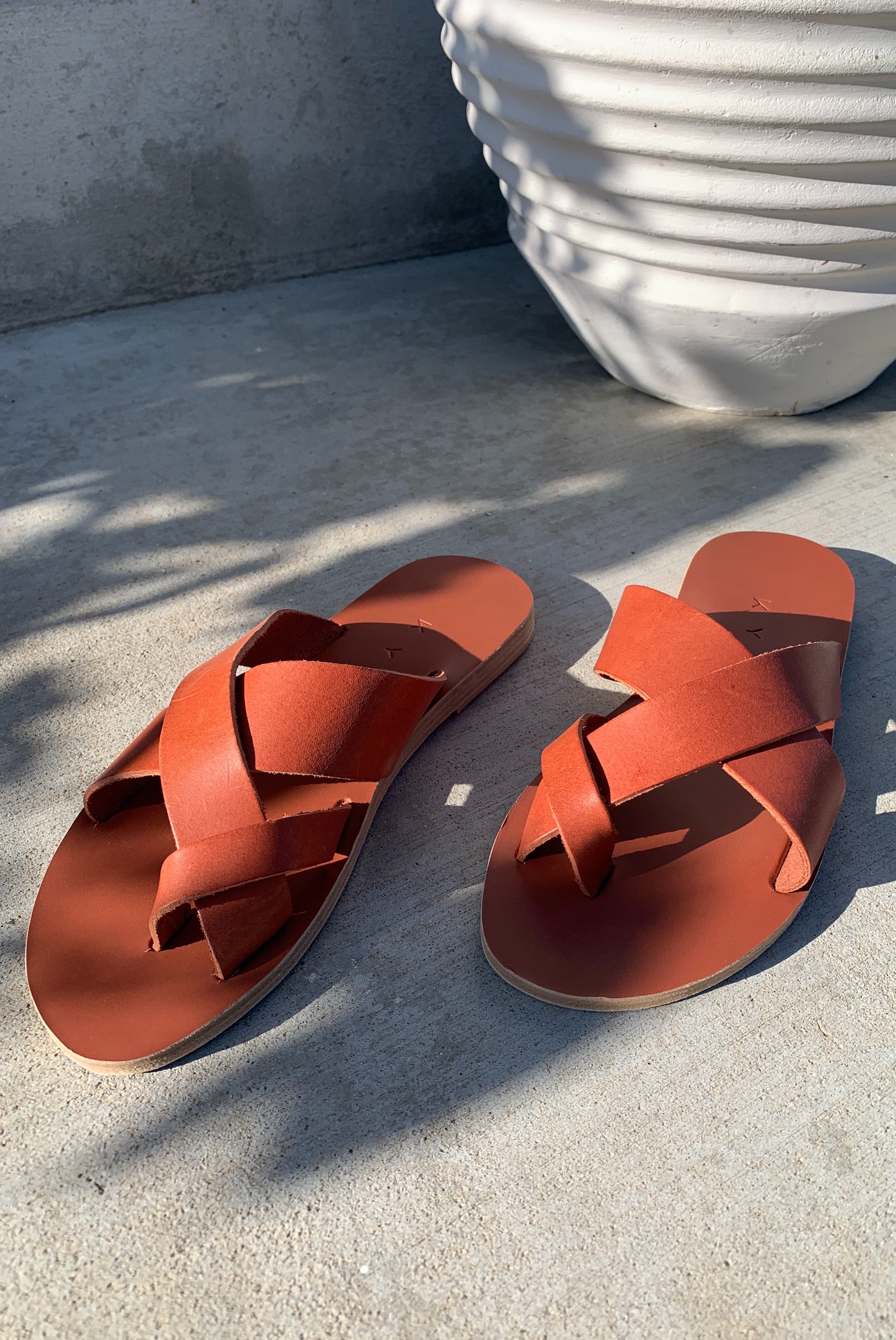 Skyros Criss Cross Sandals - Terracotta