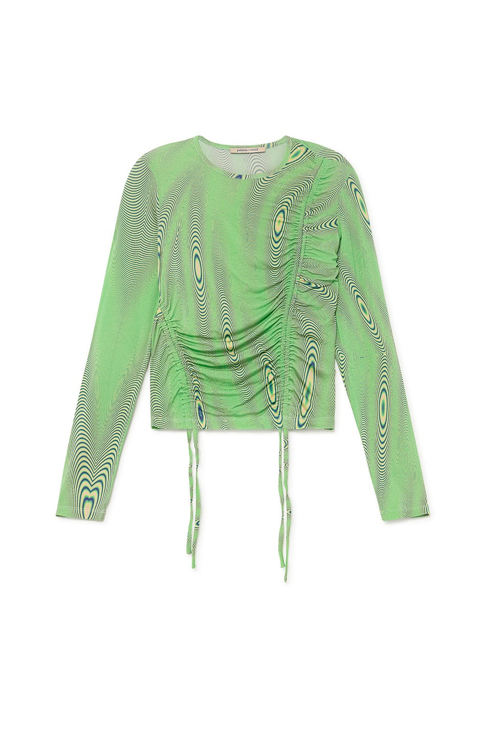 Darwin Fractal Wave Drawstring Top - Intense Green