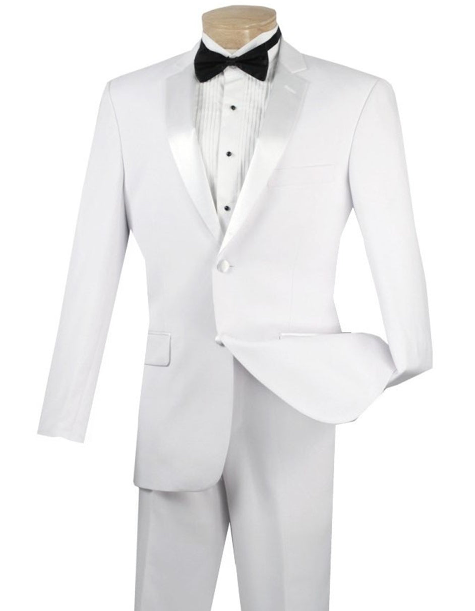 White Slim Notch Prom Tuxedo