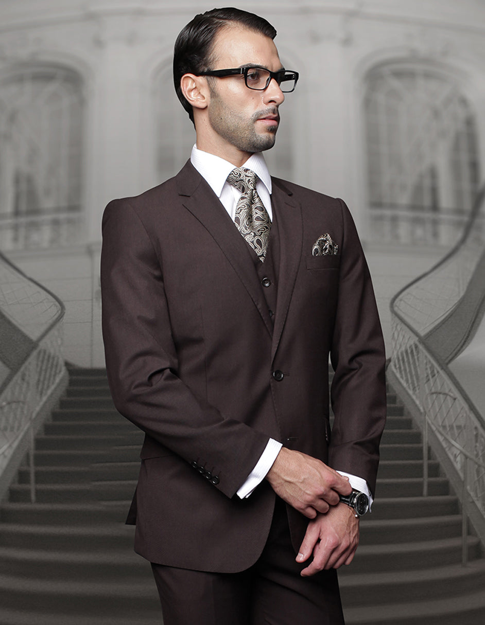 Napolean Stretch Dark Brown Wool Suit – StudioSuits