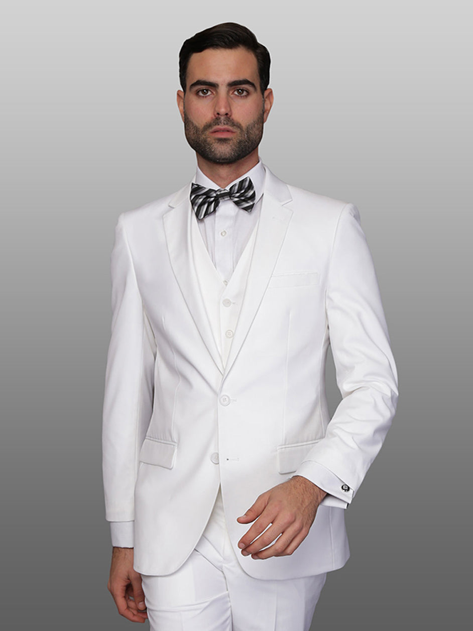 European & American Flag Print White Wedding Suit For Men 2022