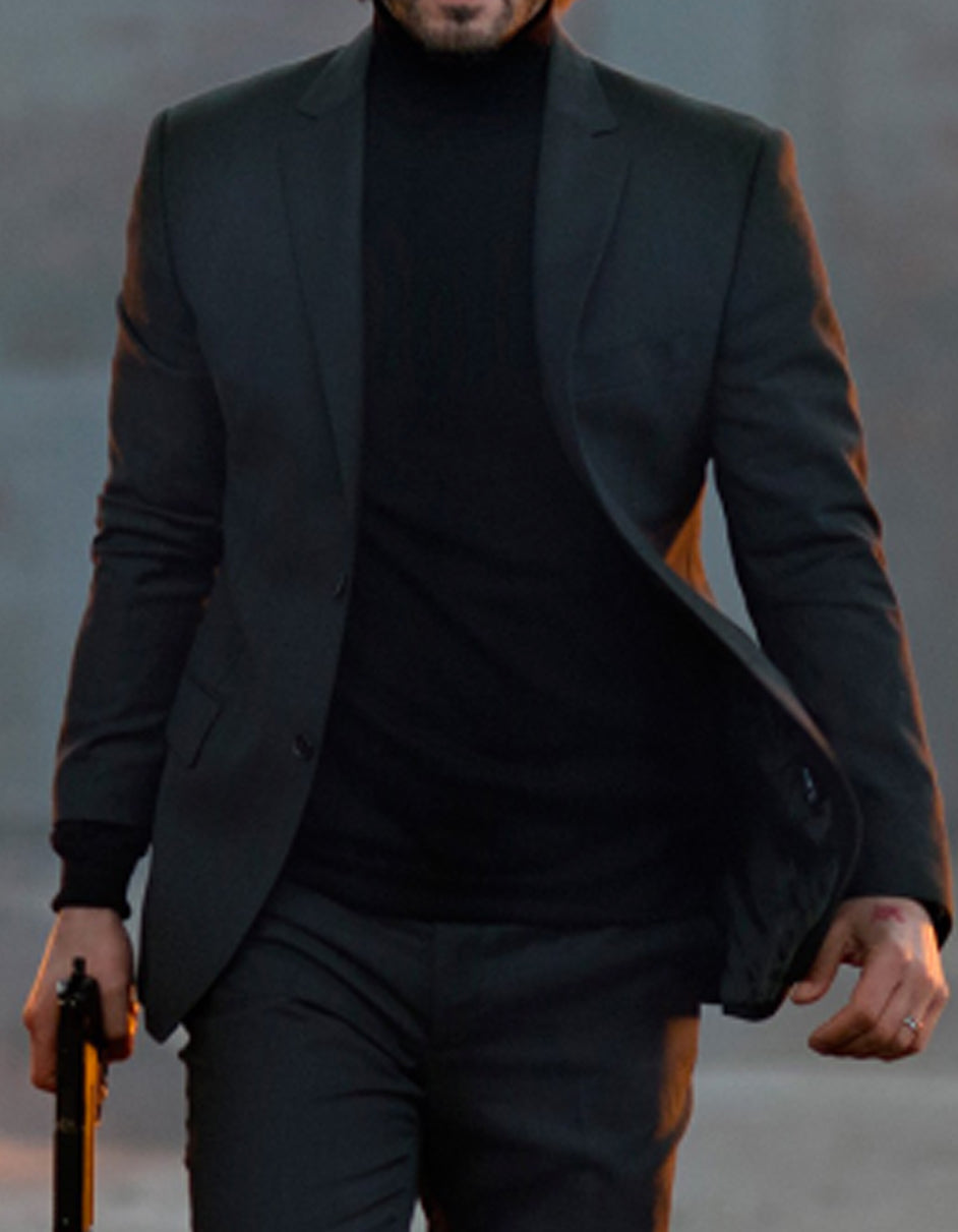 John Wick Suit Costume  Keanu Reeves Black Suit