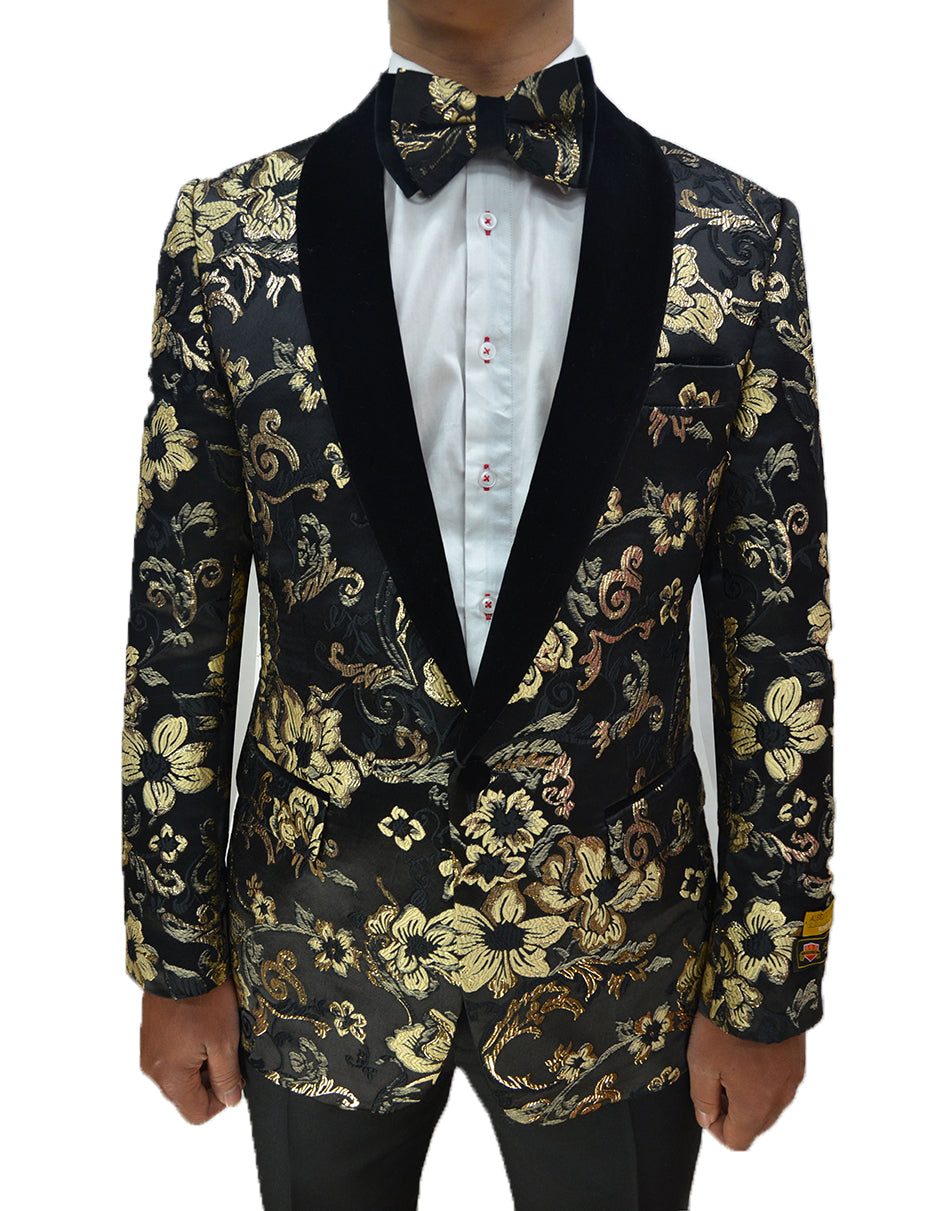 black and gold formal attire for men