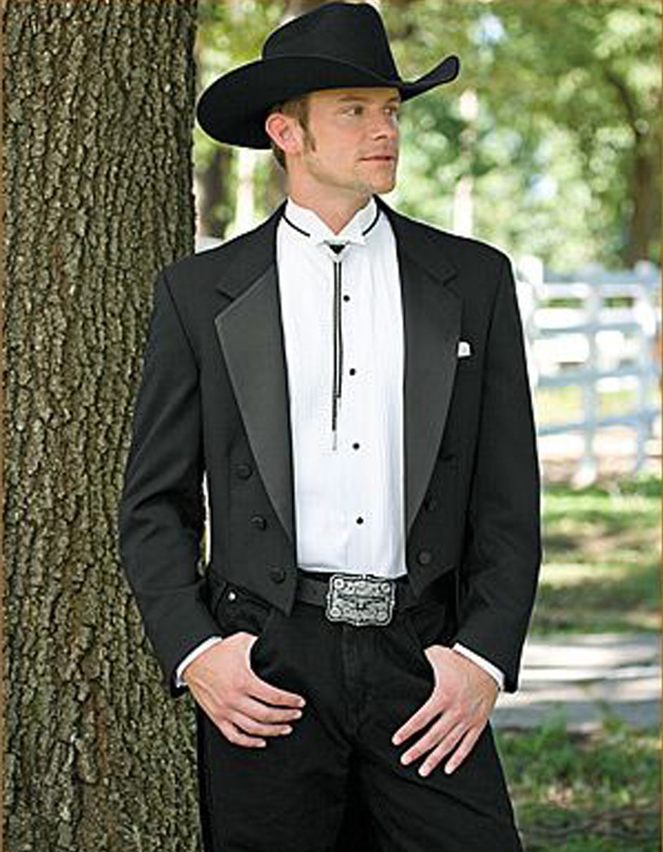 Mens Western Cowboy Tail Tuxedo In Black