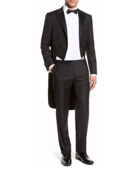 Mens Slim Fit Tail Tuxedo in Black