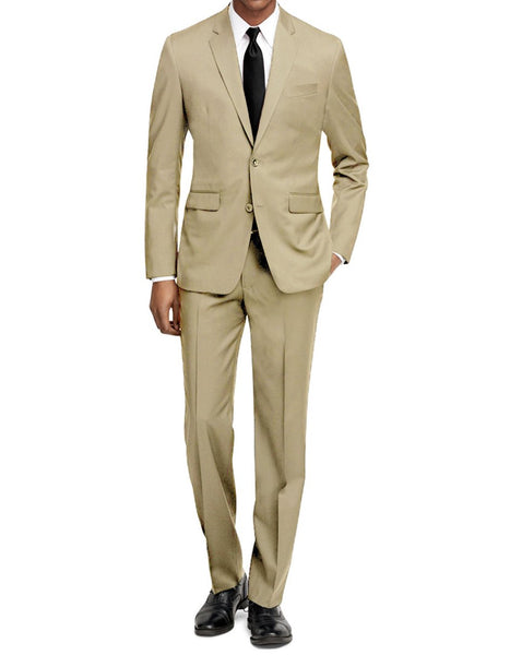 Mens Cheap Slim Fit Suit Beige – menstuxedousa