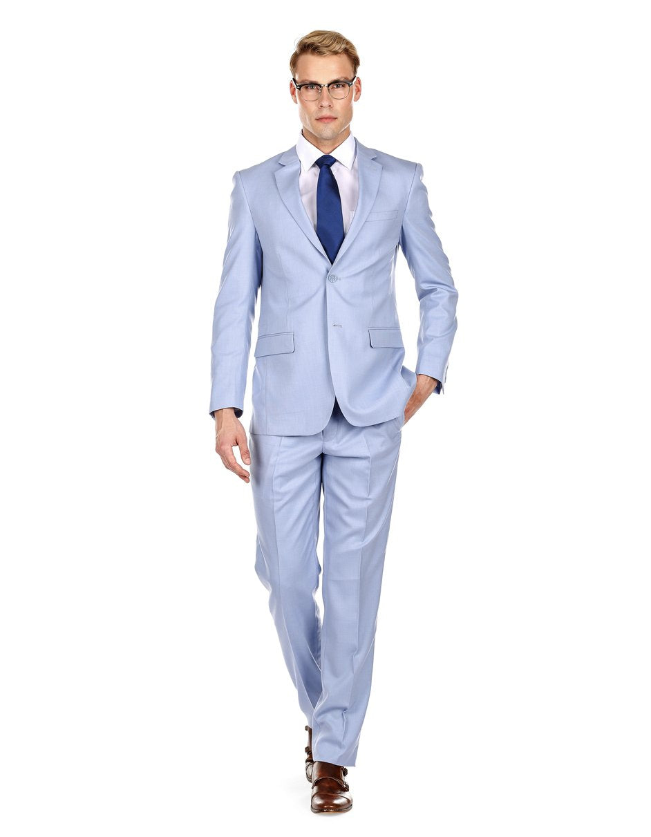 light blue suit wedding