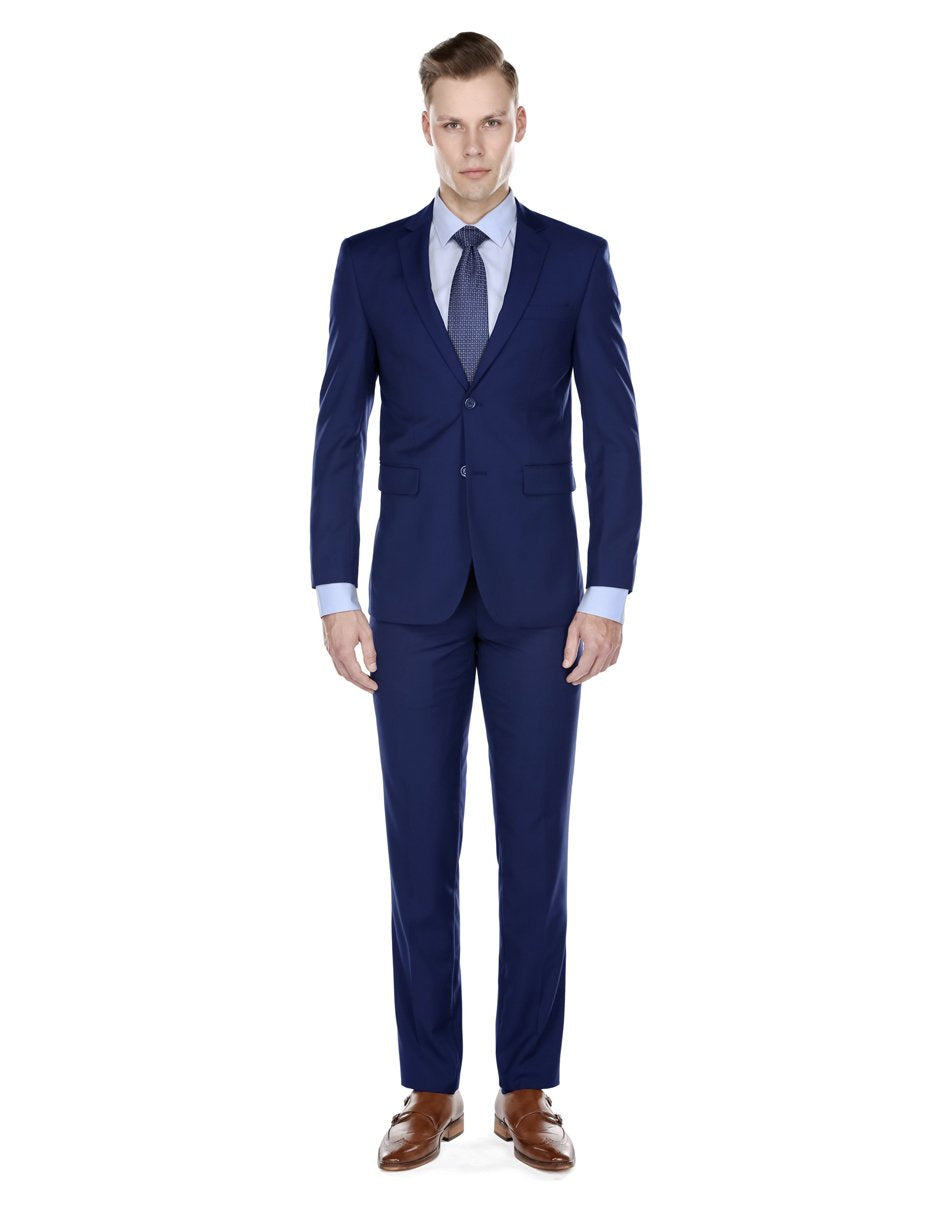 Mens Skinny Slim Suit Indigo Blue