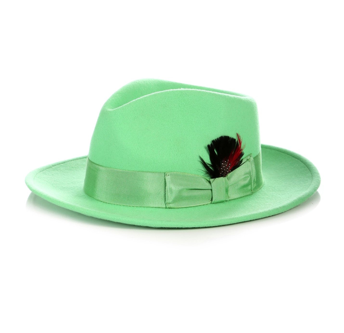 Mens Gangster Untouchable Fedora Hat in Apple Green