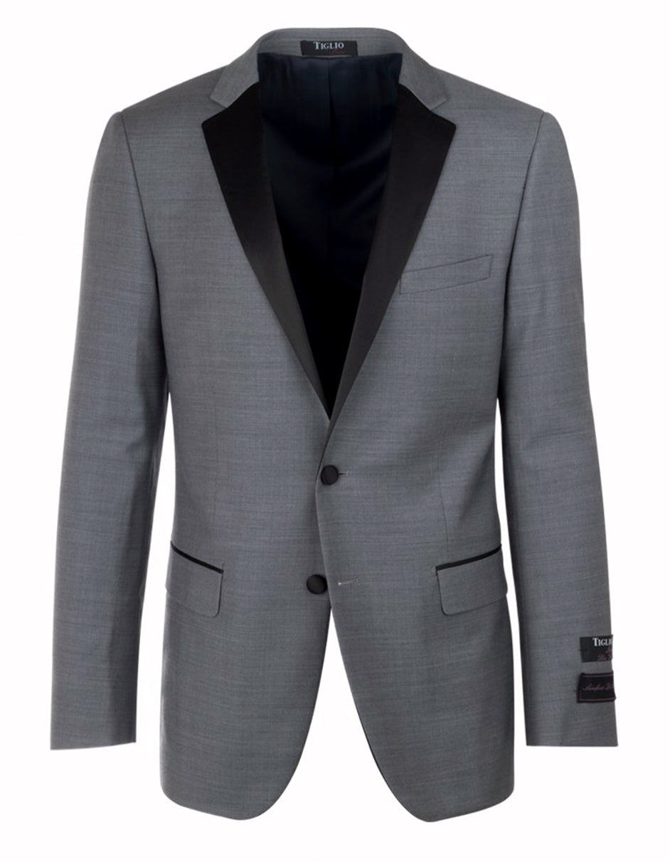 Mens 2 Button Tiglio Notch Tuxedo in Light Grey