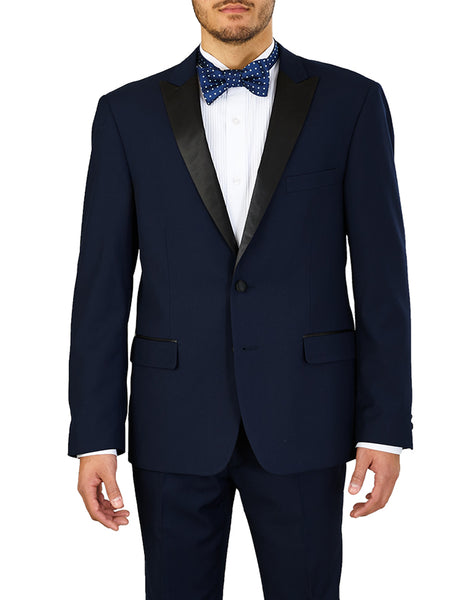Mens Slim Fit 2 Button Midnight Blue Tuxedo - Wedding - Prom