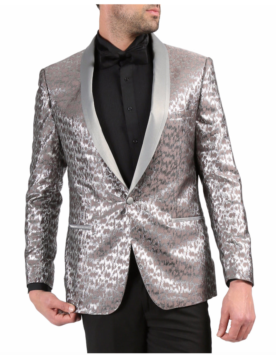 Mens Black Shiny Silver Sequin Check Formal Tuxedo Jacket LOUIS VINO L |  Nader Fashion Las Vegas