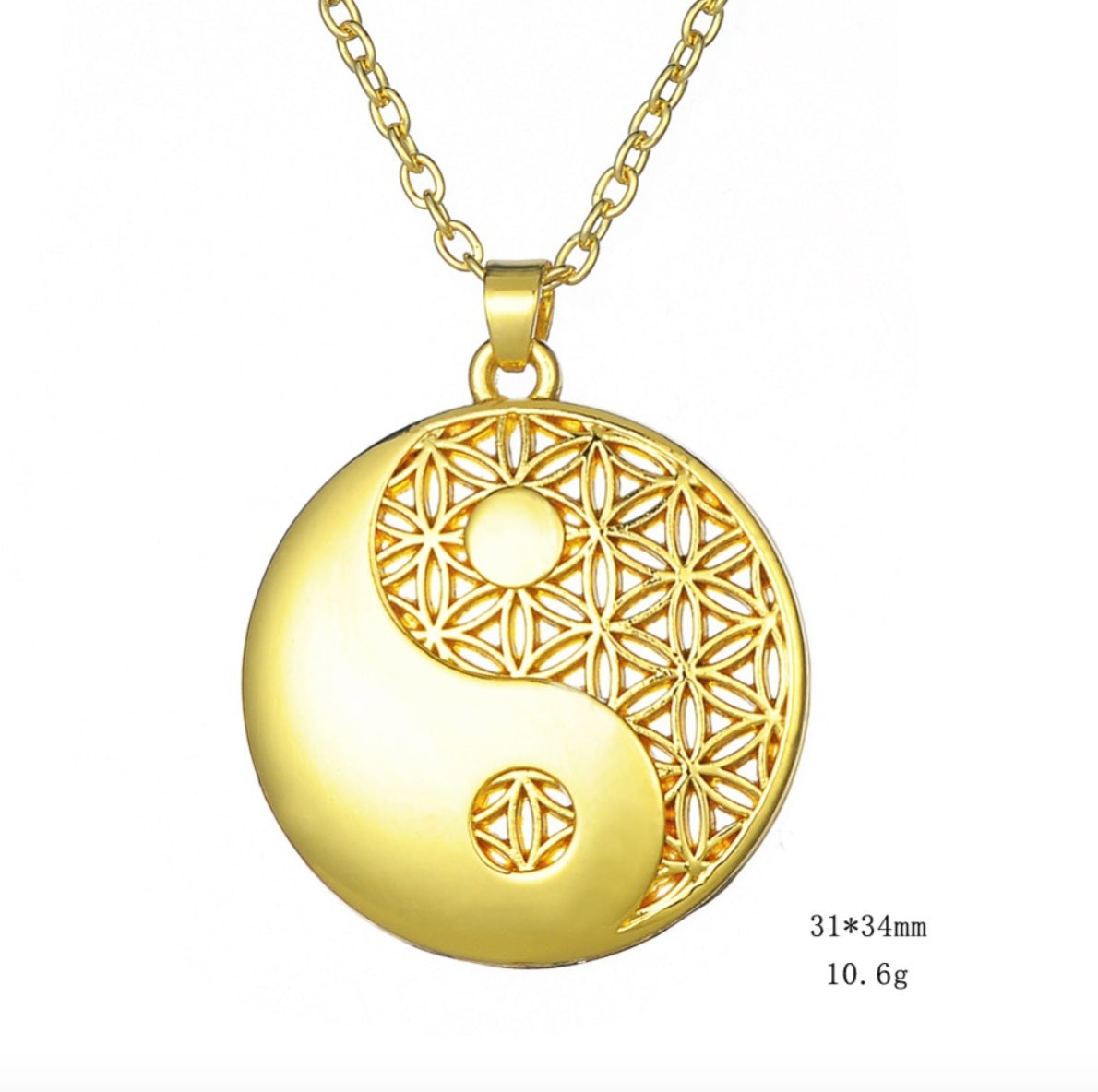 Flower of Life Ying-Yang Energy Balancing Necklace – Merkaba Chakras