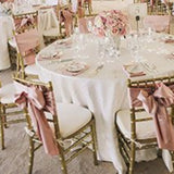 dusky pink wedding reception flowers