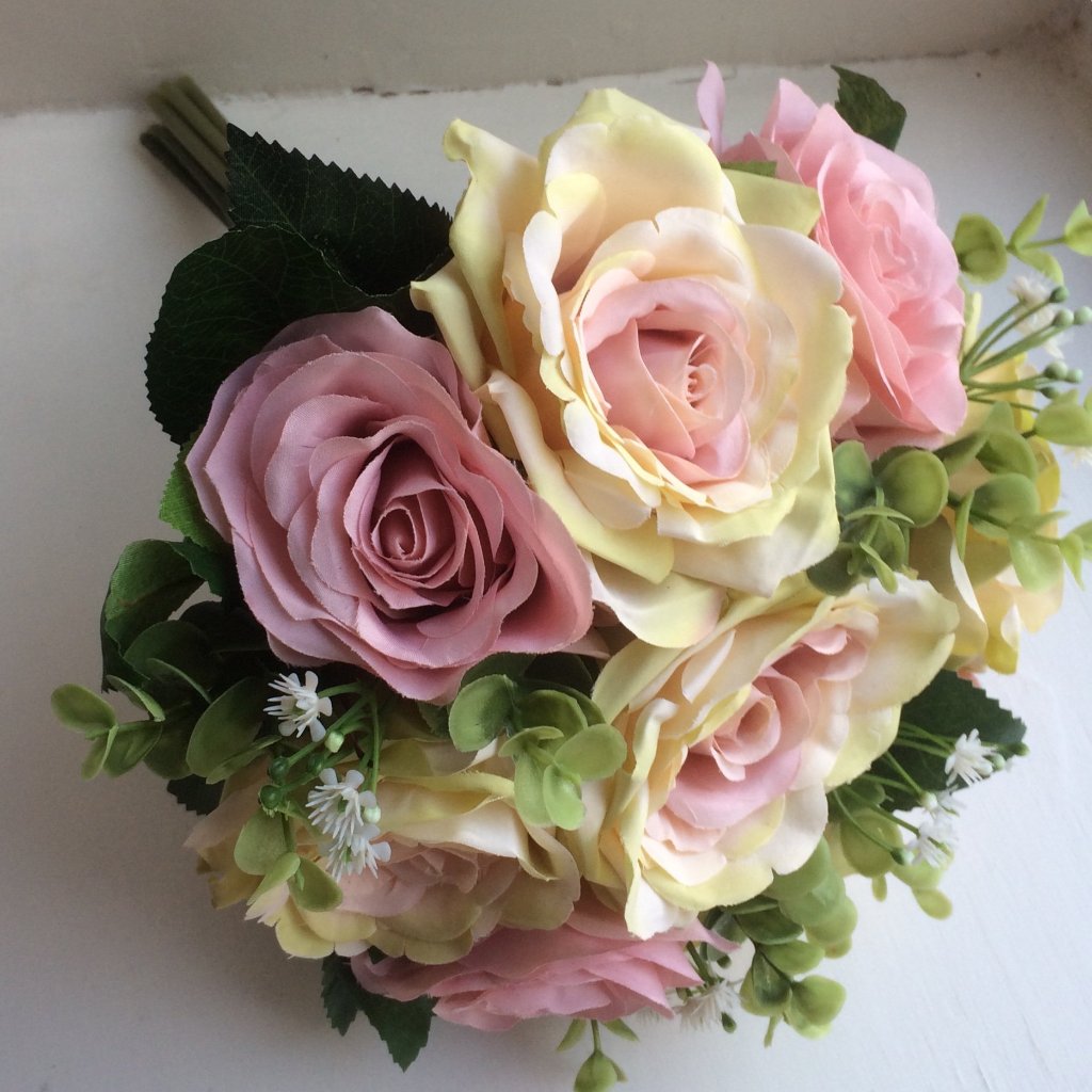 Last One A Wedding Bouquet Featuring Dusky Pink Silk Rose Flowers Abigailrose 