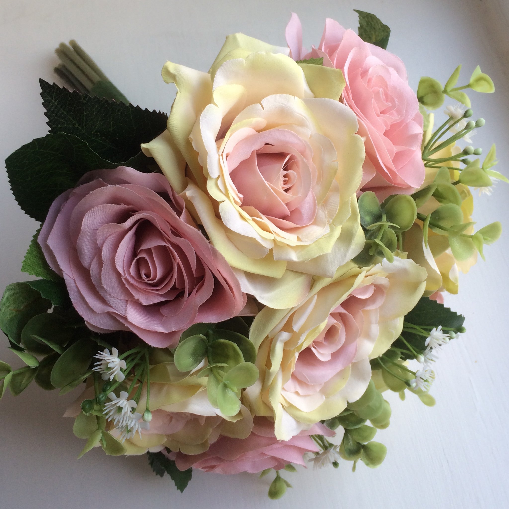 Last One A Wedding Bouquet Featuring Dusky Pink Silk Rose Flowers