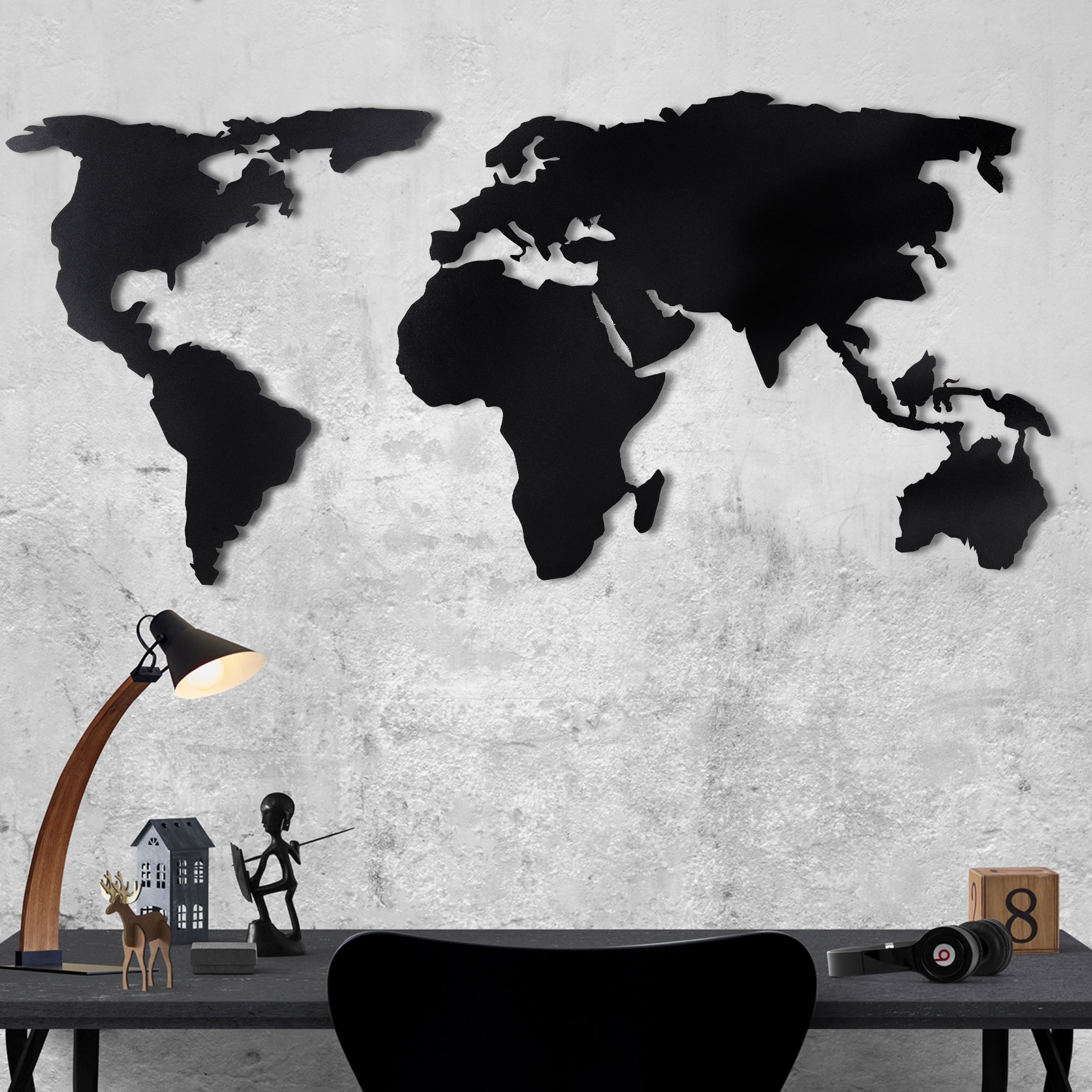 World Map Silhoutte Black Bystag Co