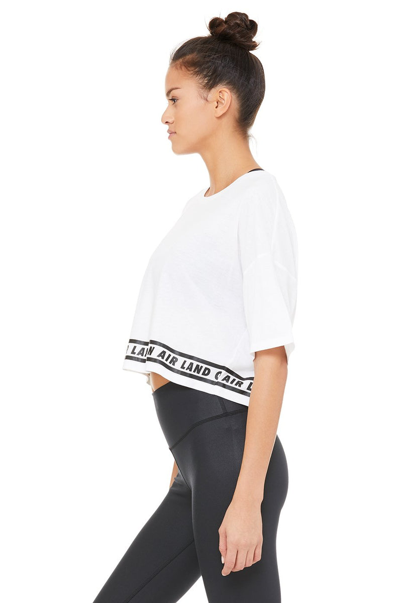 Alo Yoga Air Land Ocean Cropped Tee-White – WILD FLIER GIFTS AND APPAREL