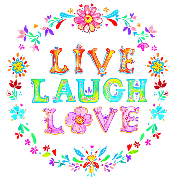Live Laugh Love - Illustrated 5x7 Greeting Card with Envelope – Bella ...