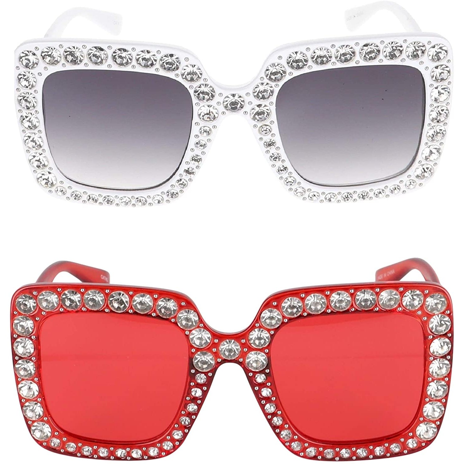 Oversized Square Rhinestone Sunglasses – Flawless Eyewear
