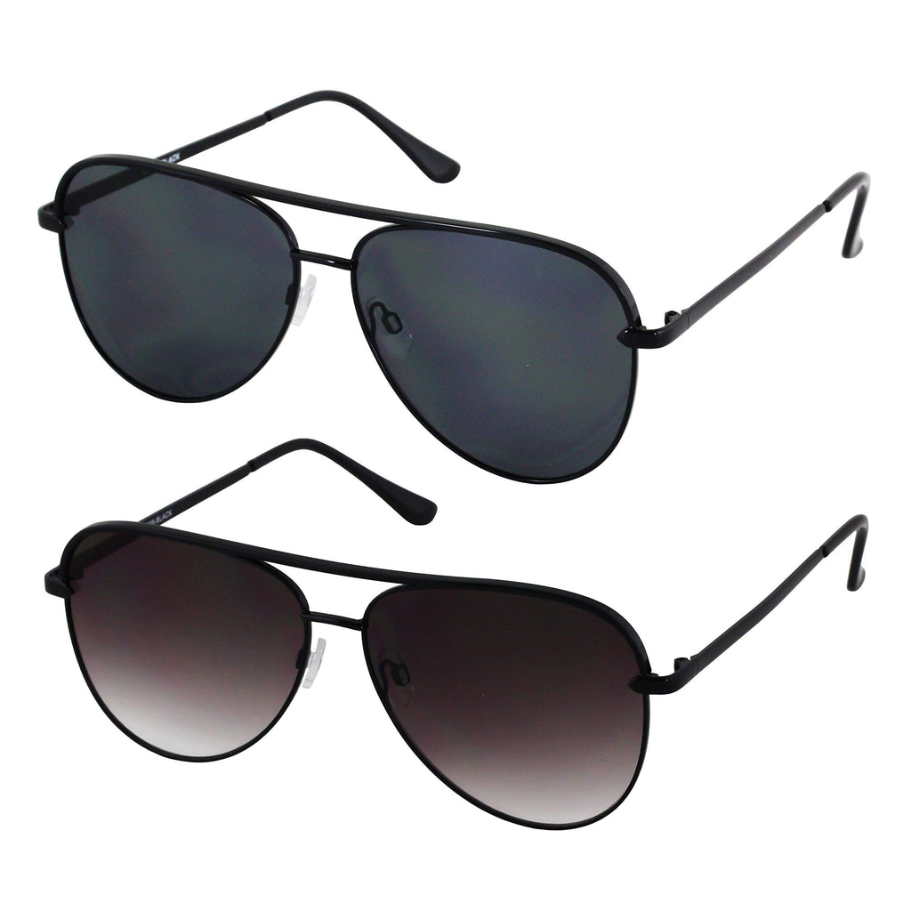 Large Flat Mirror Gradient Lens Aviator Sunglasses for Men and Women ...