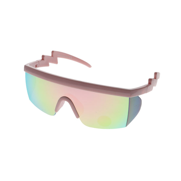 Goggle Style Mirrored Lens ZigZag Sunglasses – Flawless Eyewear