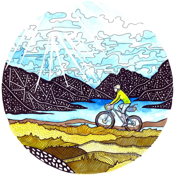 Adventurous Pencil Illustration Mountain Bike Annie Le