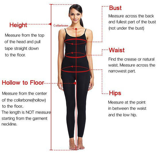 Measuring guide for prom dresses wedding dresses of www.promnova.com