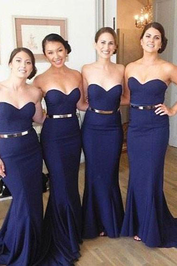 navy sweetheart bridesmaid dress