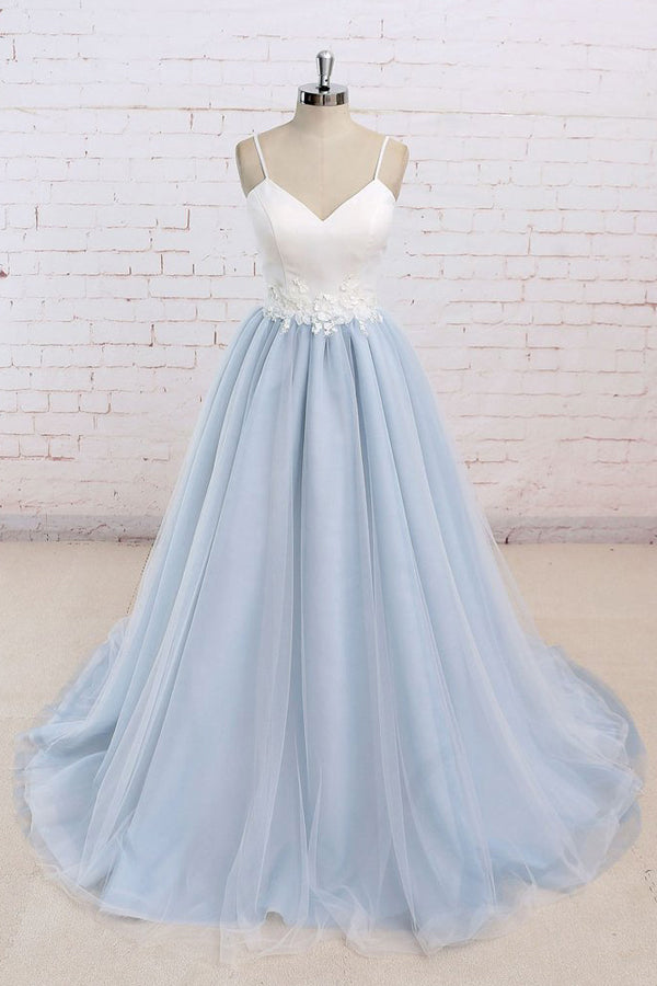 blue white prom dresses