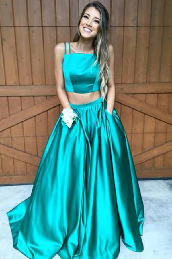 satin turquoise dress