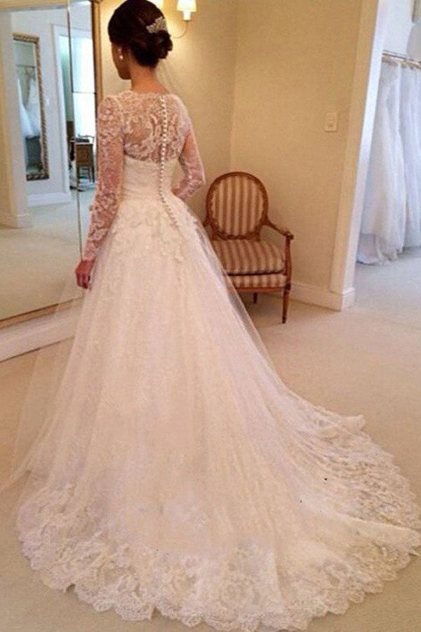 turtleneck lace wedding dress