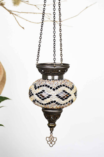 Turkish Mosaic Candle Holder Hanging Bead Kilim Brown Lighting Sydney Grand Bazaar 